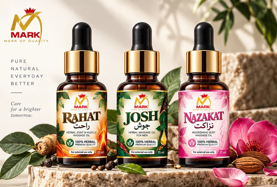 MARK Rahat, Josh and Nazakat bottles standing together