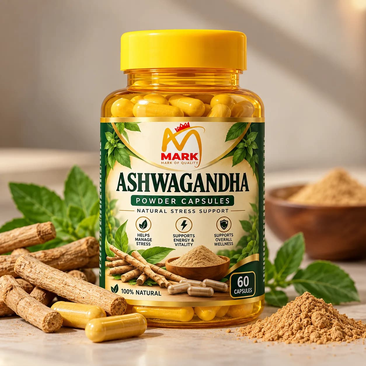 MARK Ashwagandha Capsules bottle